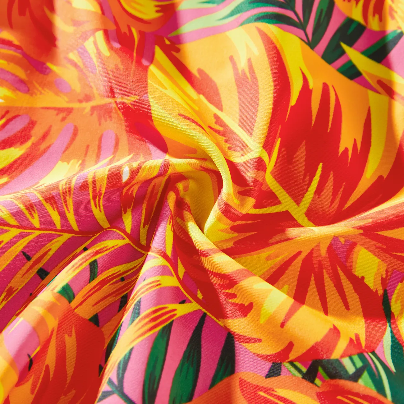 Familien-Looks Tropische Pflanzen und Blumen Familien-Outfits Badeanzüge orange big image 1