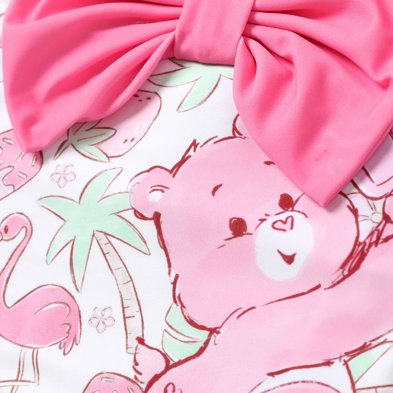 Ursinhos Carinhosos 2 unidades Bebé Menina Hipertátil/3D Infantil Manga cava Fato de banho Rosa big image 1