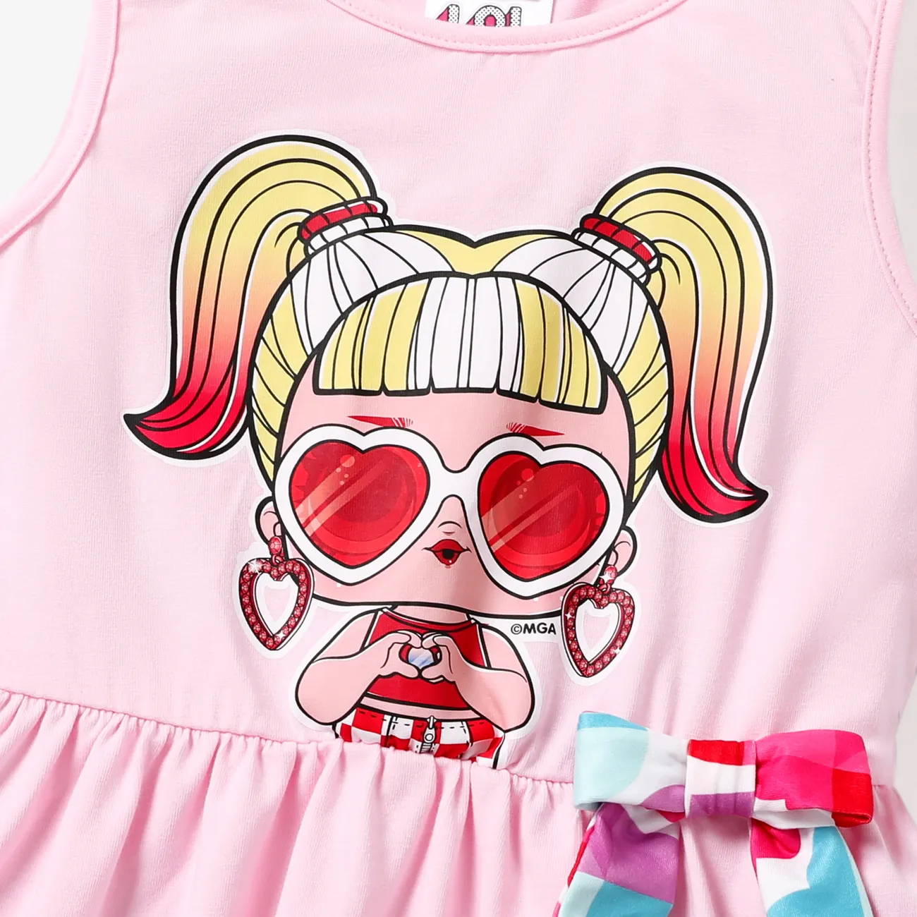 Lol. Überraschung! 2-teiliges Set aus ärmellosem T-Shirt und Shorts für Kleinkinder / Mädchen mit Bowknot-Design rosa big image 1