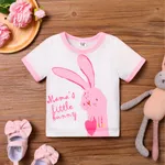 Pascua Bebé Chica Conejo Infantil Manga corta Camiseta Blanco
