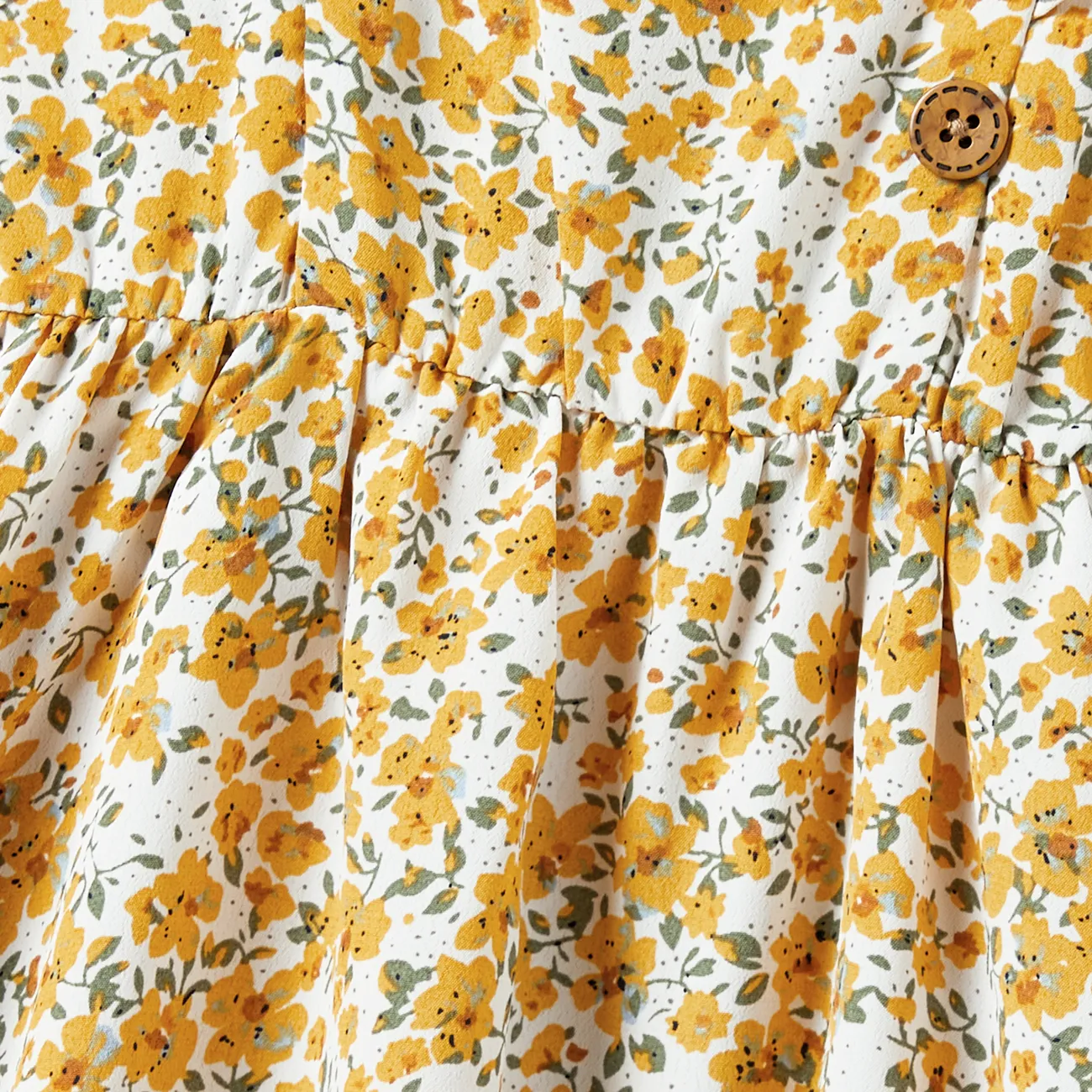Look de família Flores isoladas Manga curta Conjuntos de roupa para a família Conjuntos Amarelo big image 1