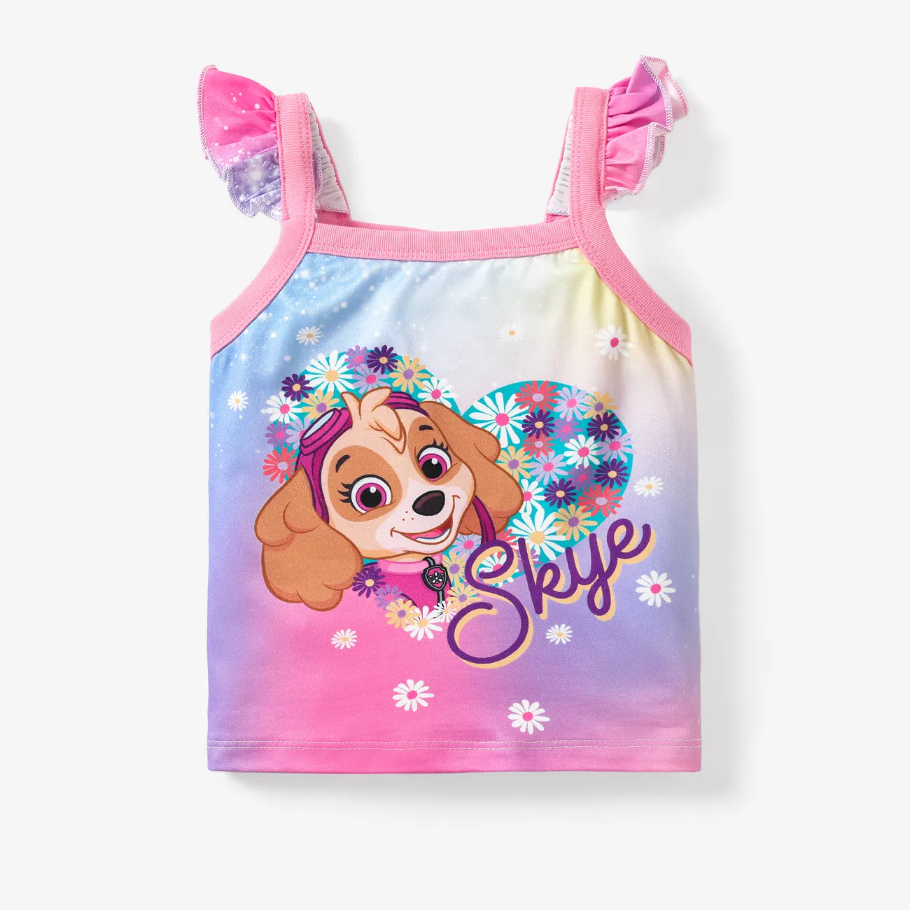 PAW Patrol 1pc Toddler Girls Character Floral Ruffled Camisole/Tank Top
 Colorful big image 1