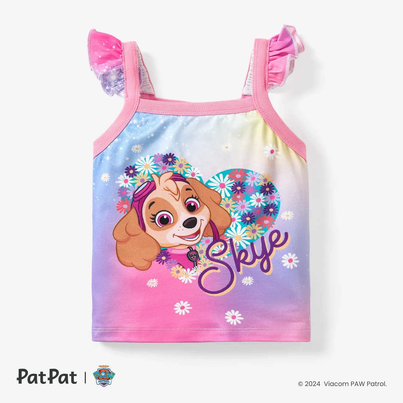 PAW Patrol 1pc Toddler Girls Character Floral Ruffled Camisole/Tank Top
 Colorful big image 1