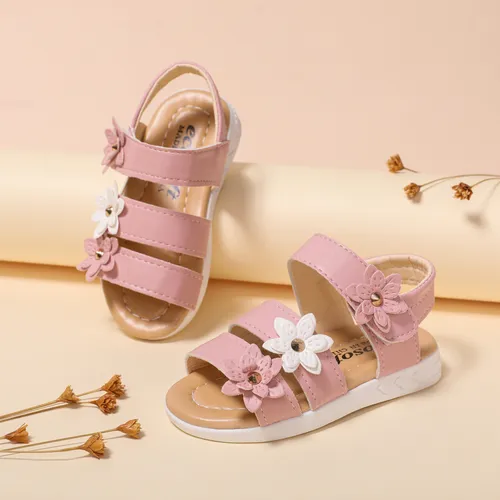 Toddler/Kids Girl Casual 3D Hyper-Tactile Floral Pattern Velcro Sandals