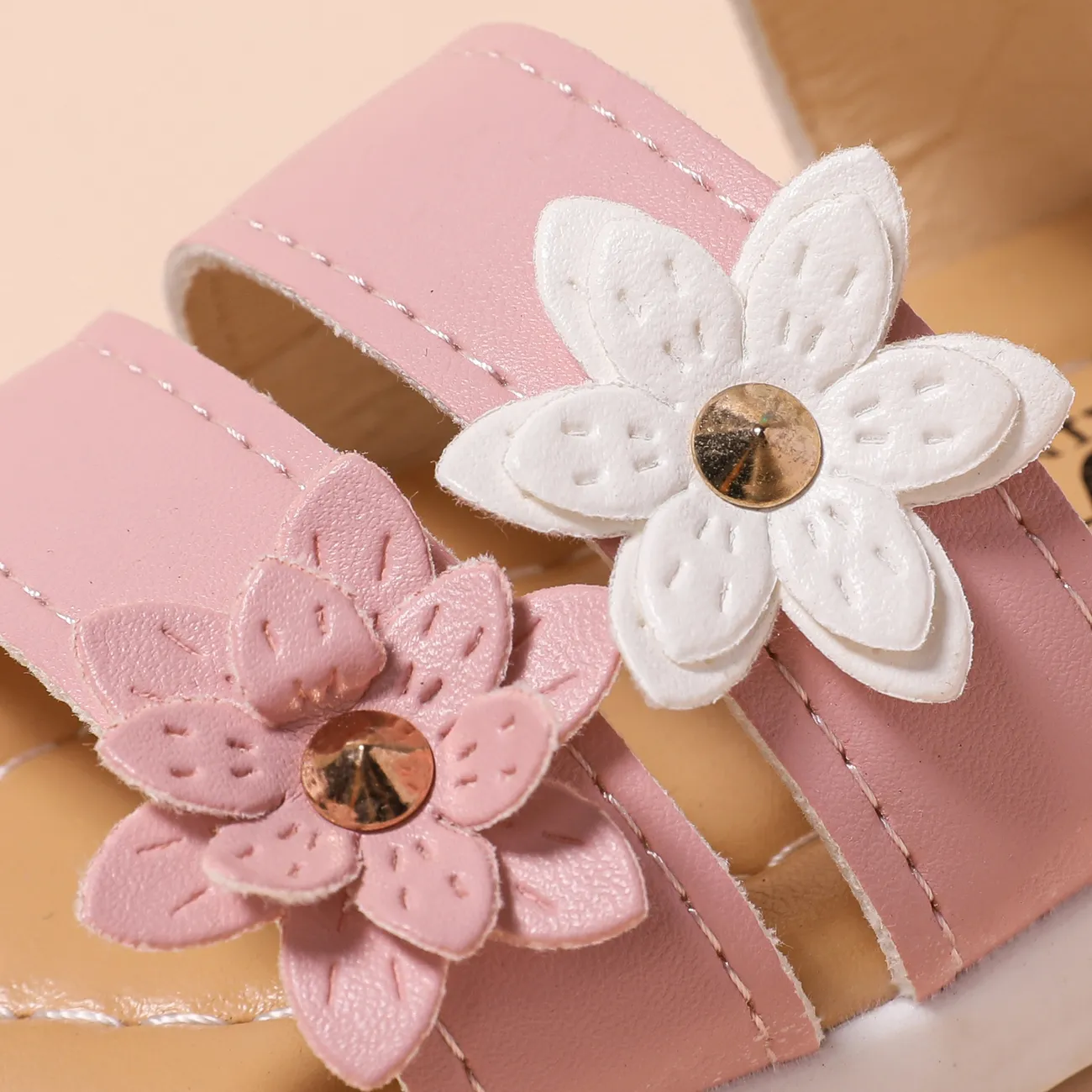 Toddler/Kids Girl Casual 3D Hyper-Tactile Floral Pattern Velcro Sandals Pink big image 1
