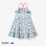 Peppa Pig 1pc Toddler Girls Character FLoral Print Dress
 Blue