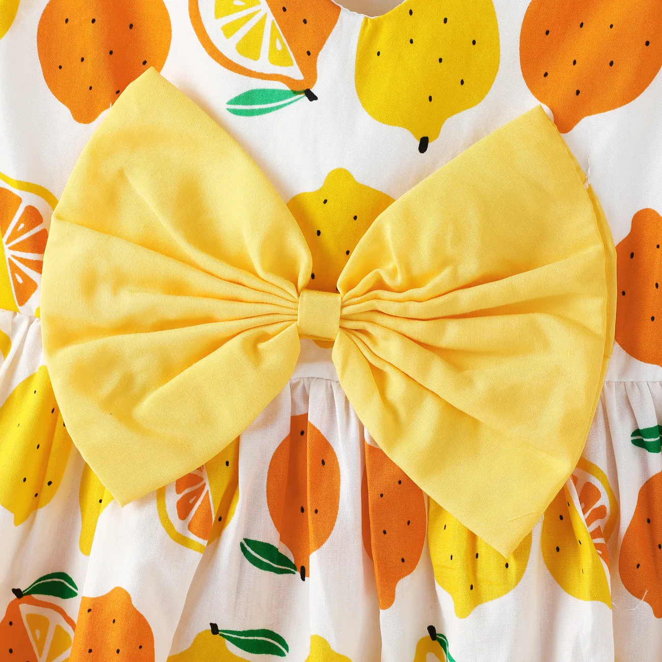 2件 嬰兒 立體造型 檸檬 甜美 無袖 連衣裙 白色 big image 1