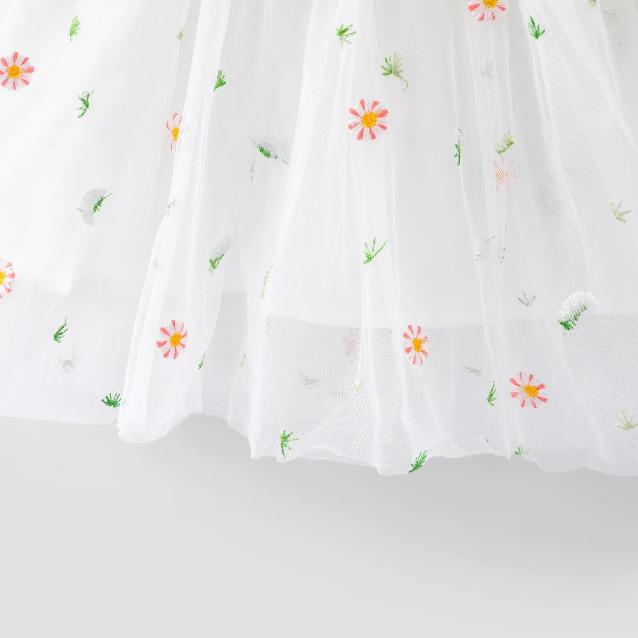 復活節 嬰兒 立體造型 小雛菊 甜美 長袖 連衣裙 白色 big image 1