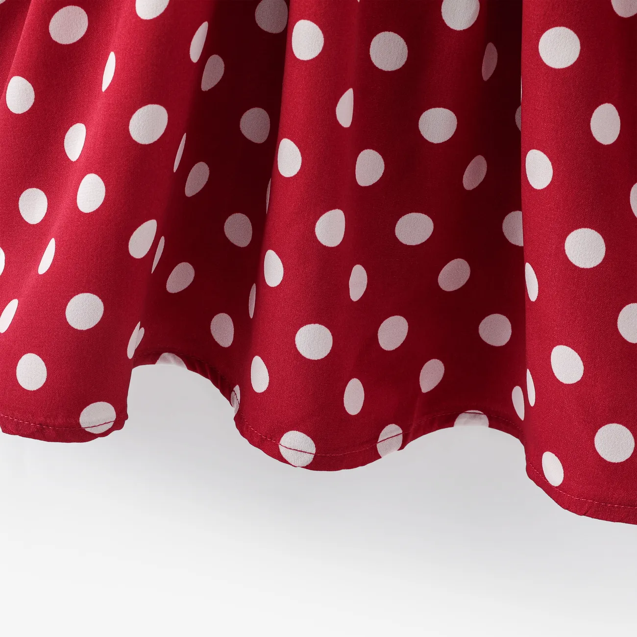 Toddler Girl Polka dots One Shoulder Ruffled Cami Dress Red big image 1
