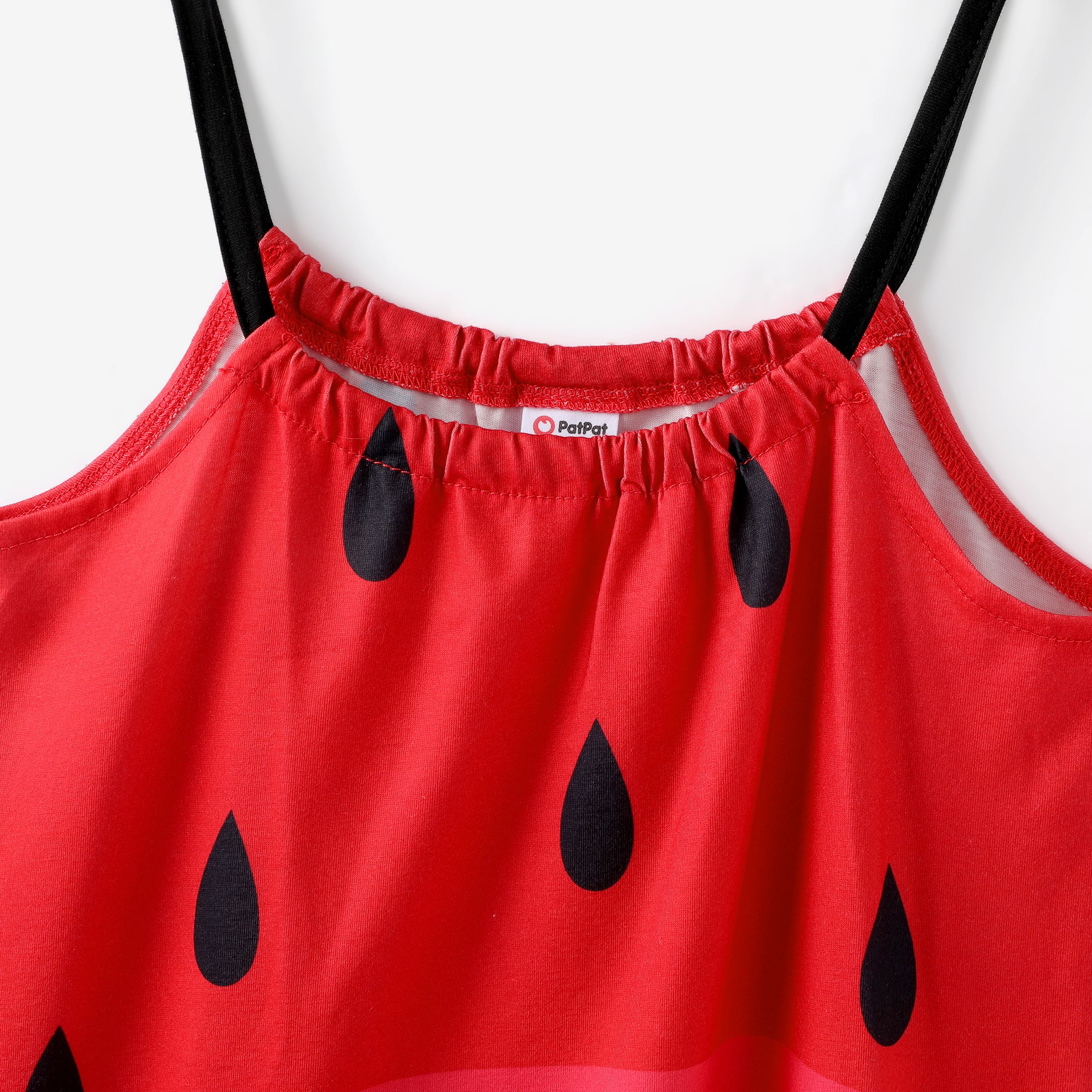 Kid Girl Watermelon Print Colorblock Cami Dress
