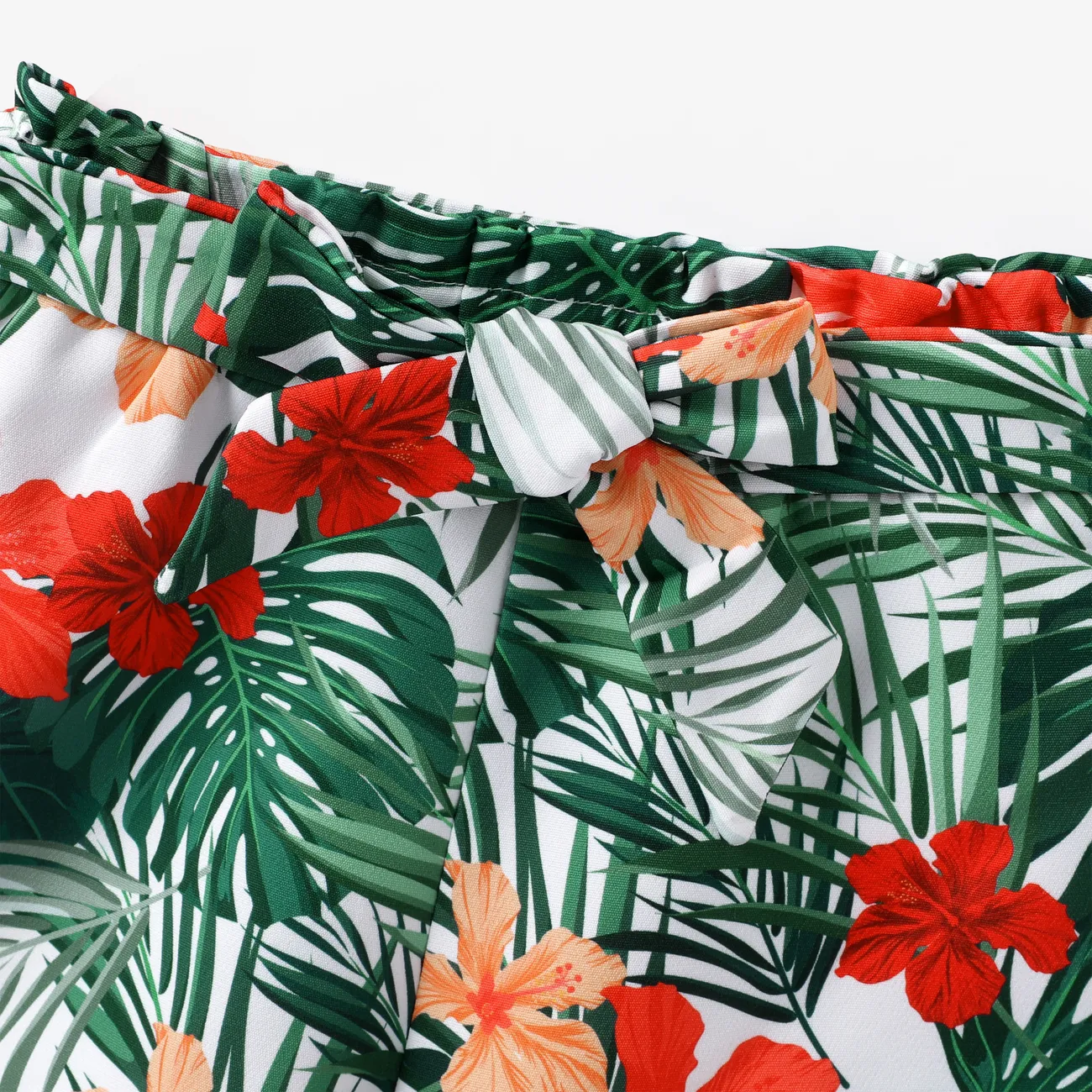 2 Stück Kleinkinder Mädchen Tanktop Avantgardistisch Tropische Pflanzen und Blumen Westen-Sets grün big image 1