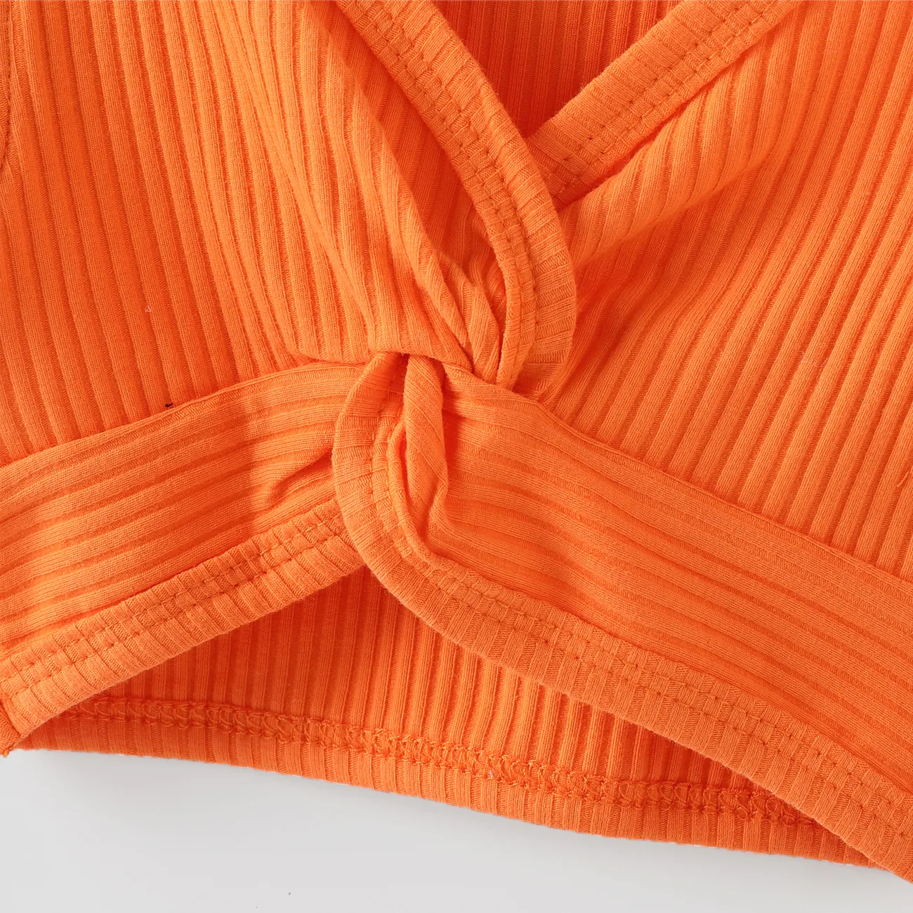 2 pièces Bébé Entortillé Doux Sans manches Costume jupe Orange big image 1
