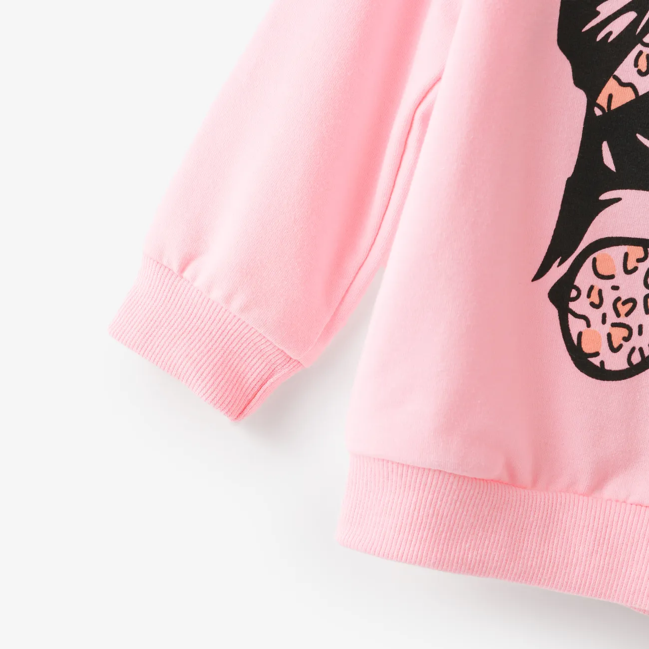 2 Stück Kleinkinder Mädchen Löcher Avantgardistisch Leopardenmuster Sweatshirt-Sets rosa big image 1