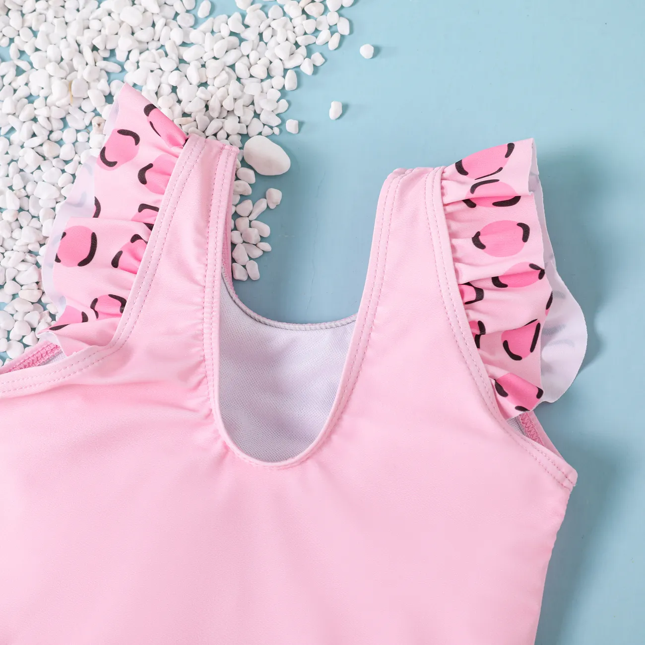 Toddler Girls'  Sweet Flutter Sleeve Pink Swimsuit  Pink big image 1