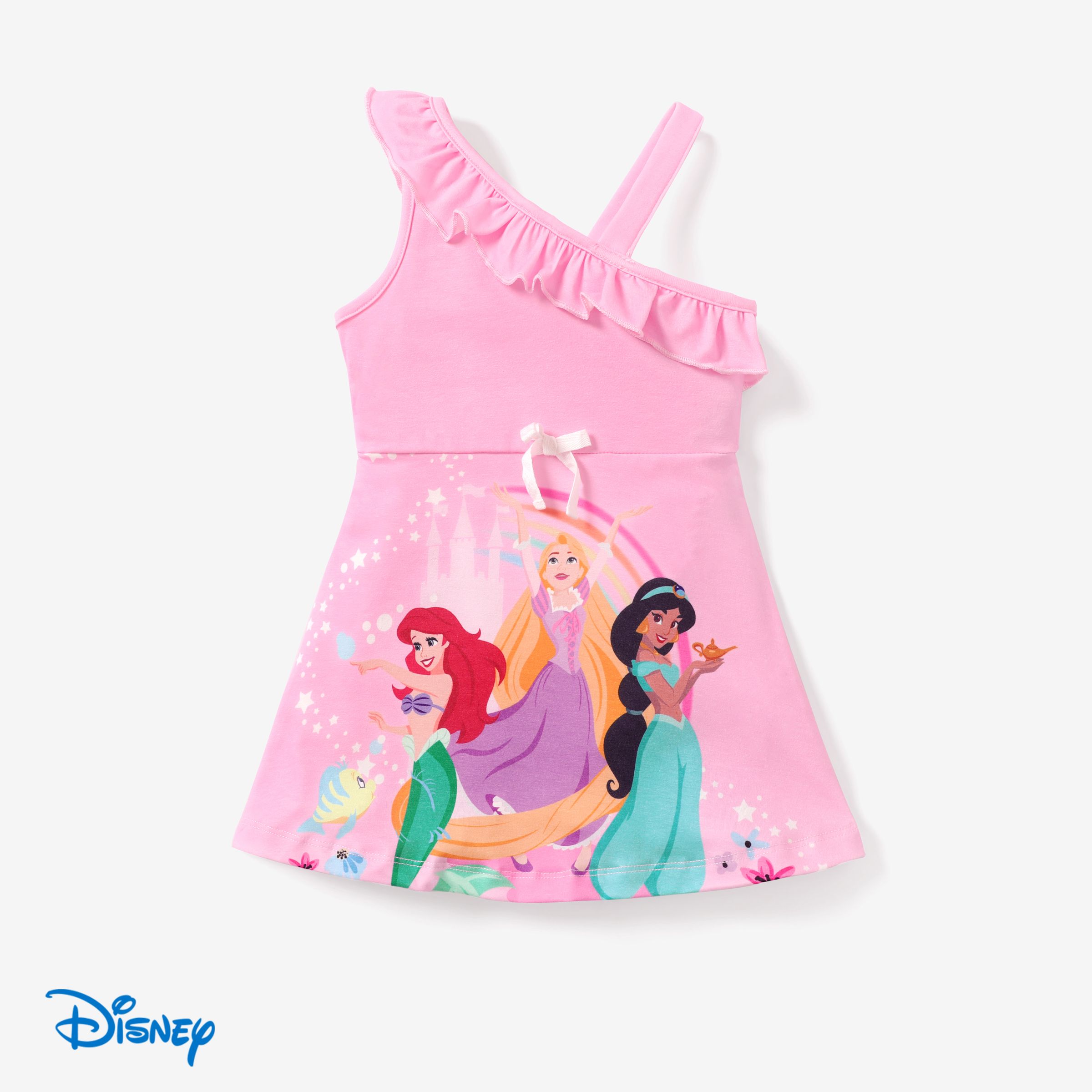 Disney Princess Toddler Girl's Off-shoulder Suspender Ruffled Waist Dress