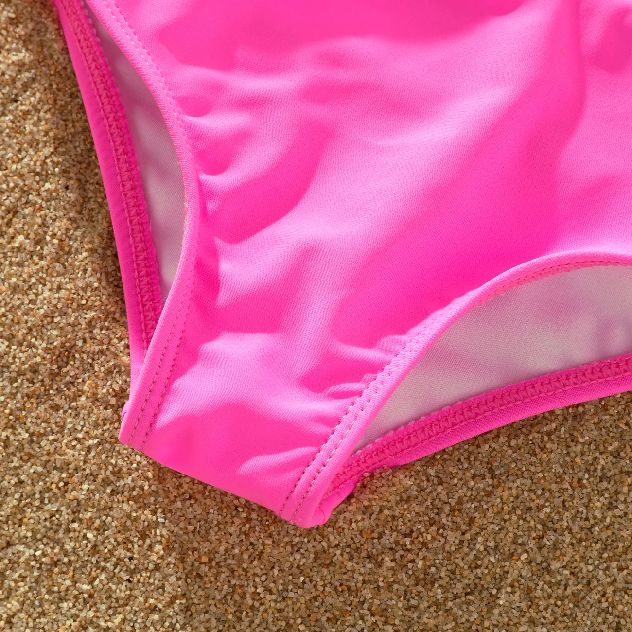 Kleinkind / Kind Mädchen Band Design Zweiteilige Badeanzüge rosa big image 1