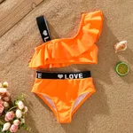Toddler/Kid Girl Ribbon Design Two-Piece Swimsuits Orange