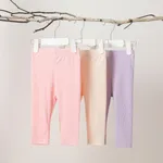 3pcs Baby Girl Summer Solid Color Leggings Set Color-B