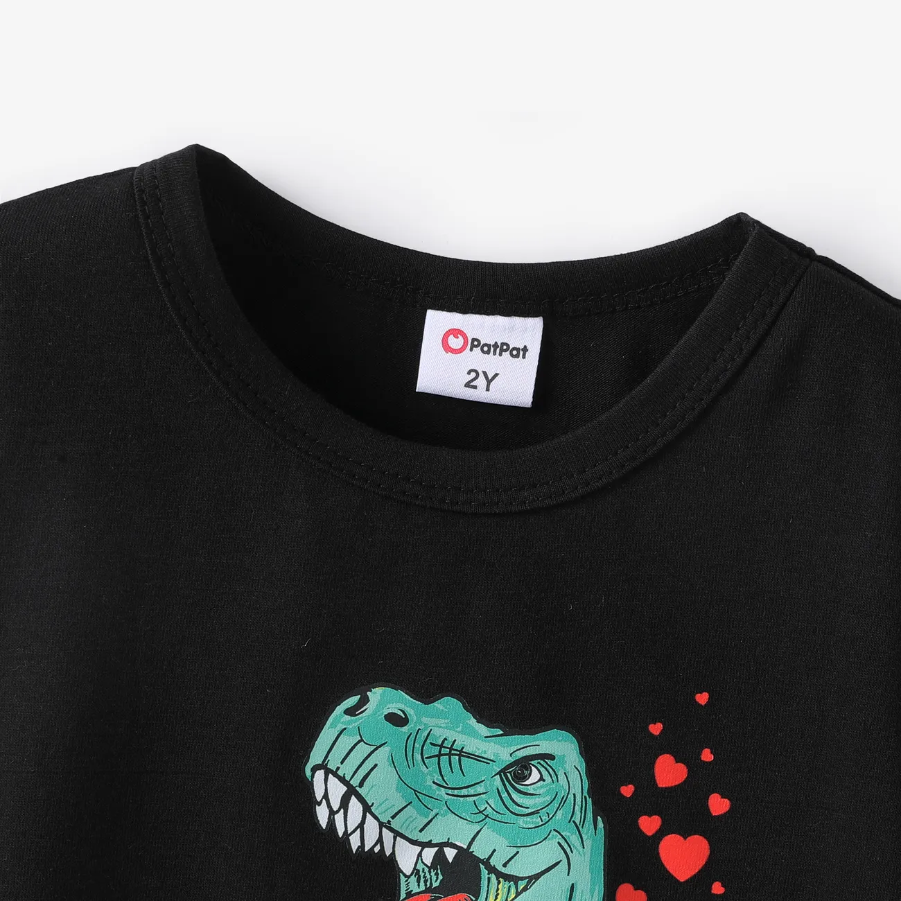 Fête des Mères 2 pièces Enfant en bas âge Garçon Tendance Dinosaure ensembles de t-shirts Noir big image 1