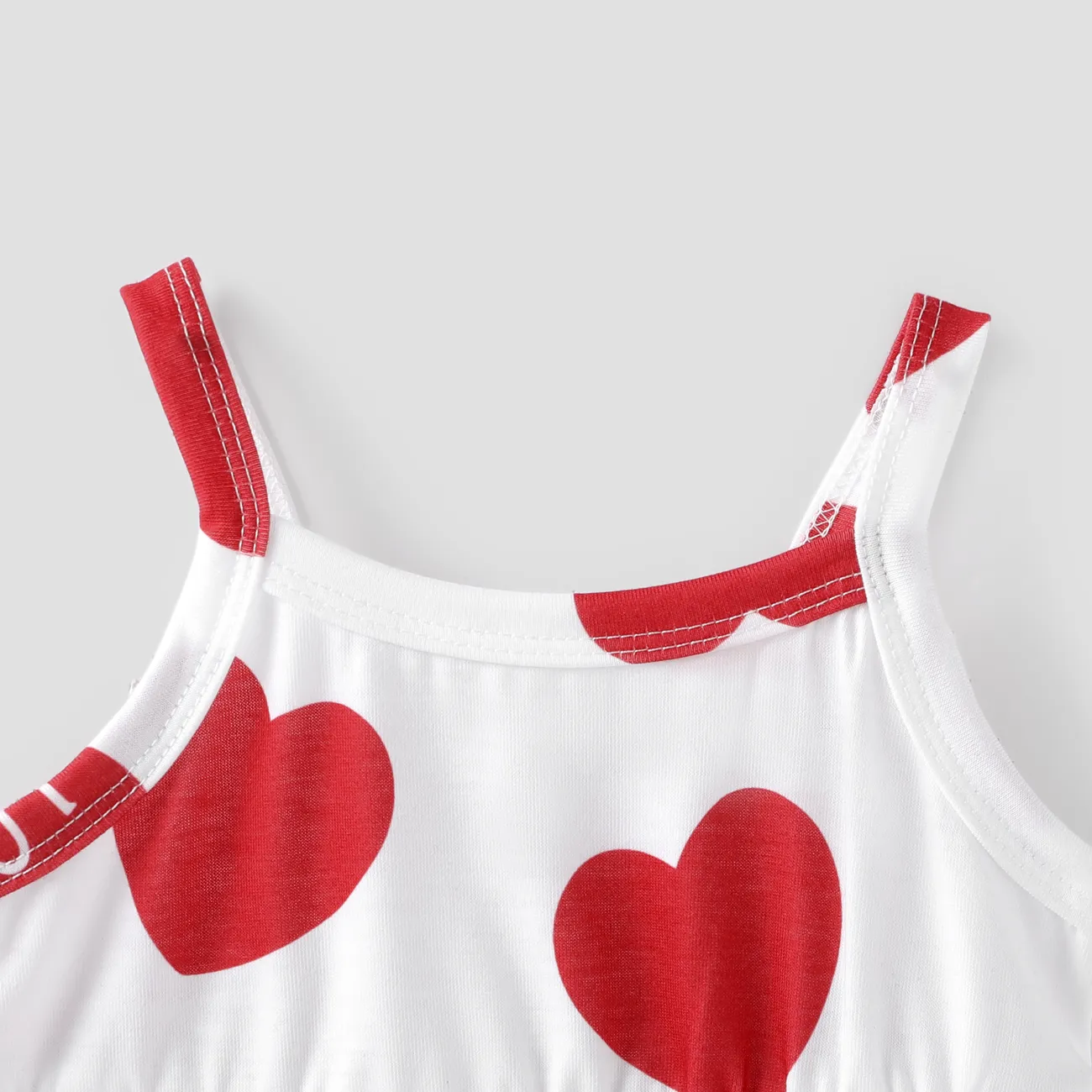 Baby Girl 3pcs Ruffled Cardigan and Heart-shaped Print Dress with headband REDWHITE big image 1