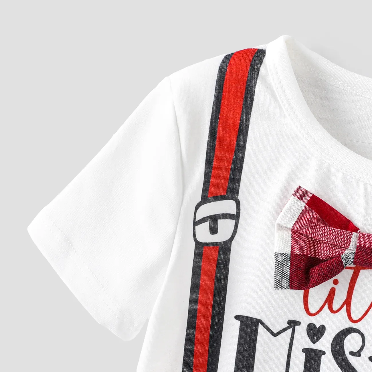 Festa della mamma 2 pezzi Bambino piccolo Ragazzo Ipertattile Infantile set di t-shirt Bianco big image 1