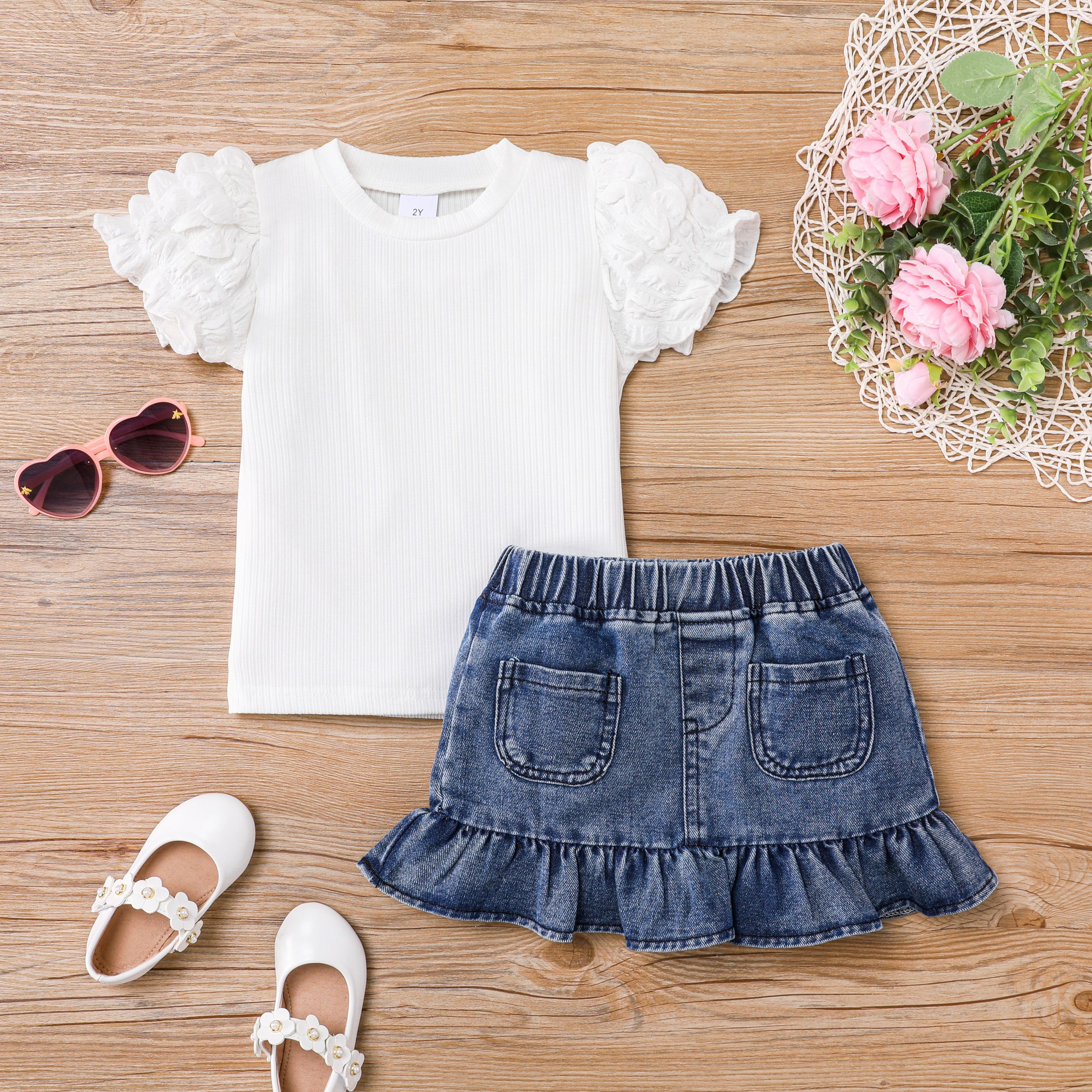 White denim outlet skirt toddler