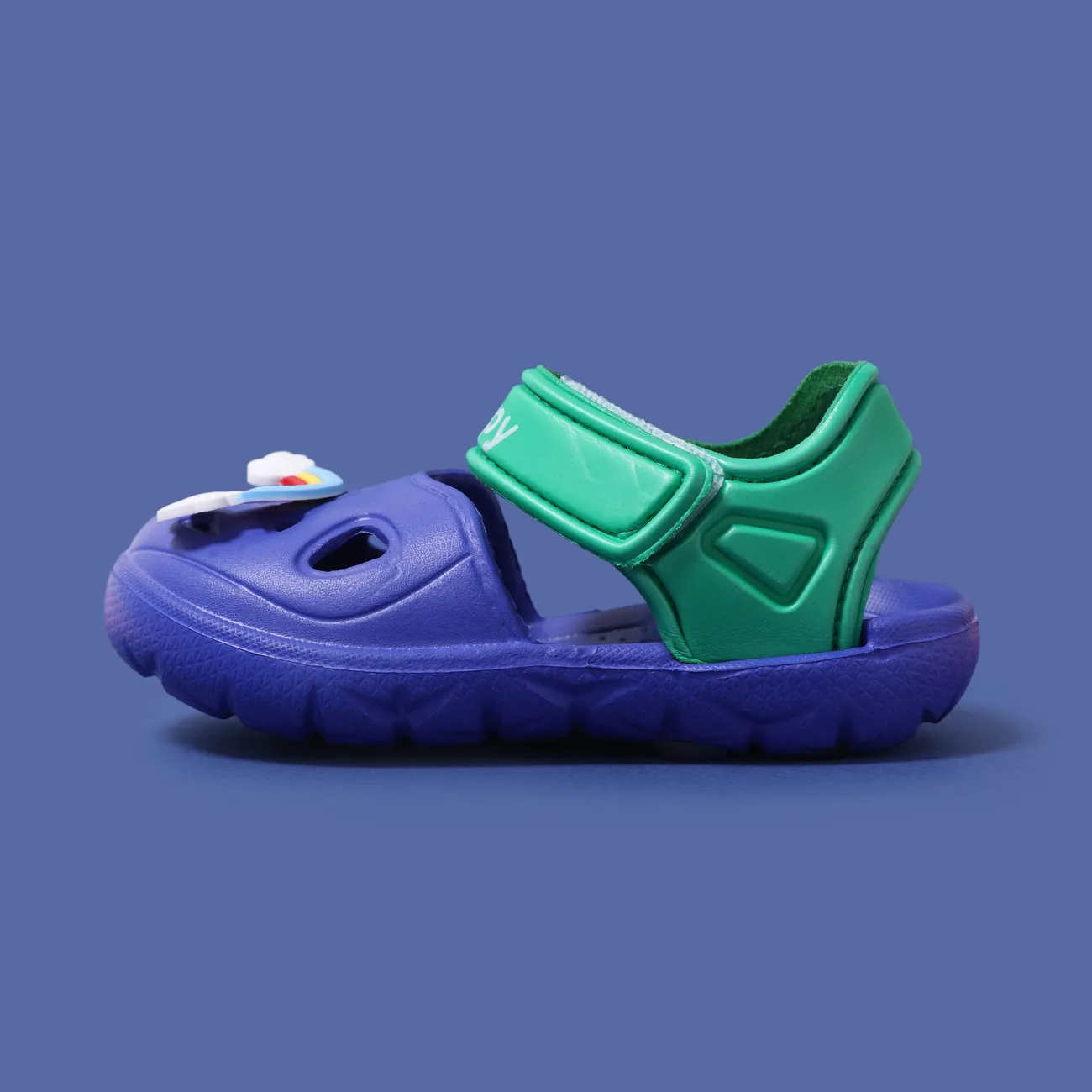 Toddler/Kids Girl/Boy Arco-íris e Unicórnio Vent Clogs Hole Beach Shoes Azul Marinho big image 1