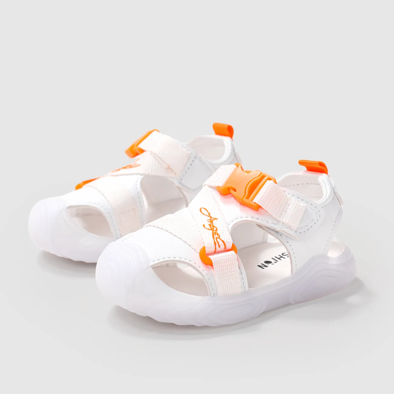 Unisex Toddler Sandals - Casual Solid Color Design for Children's Shoes White big image 1