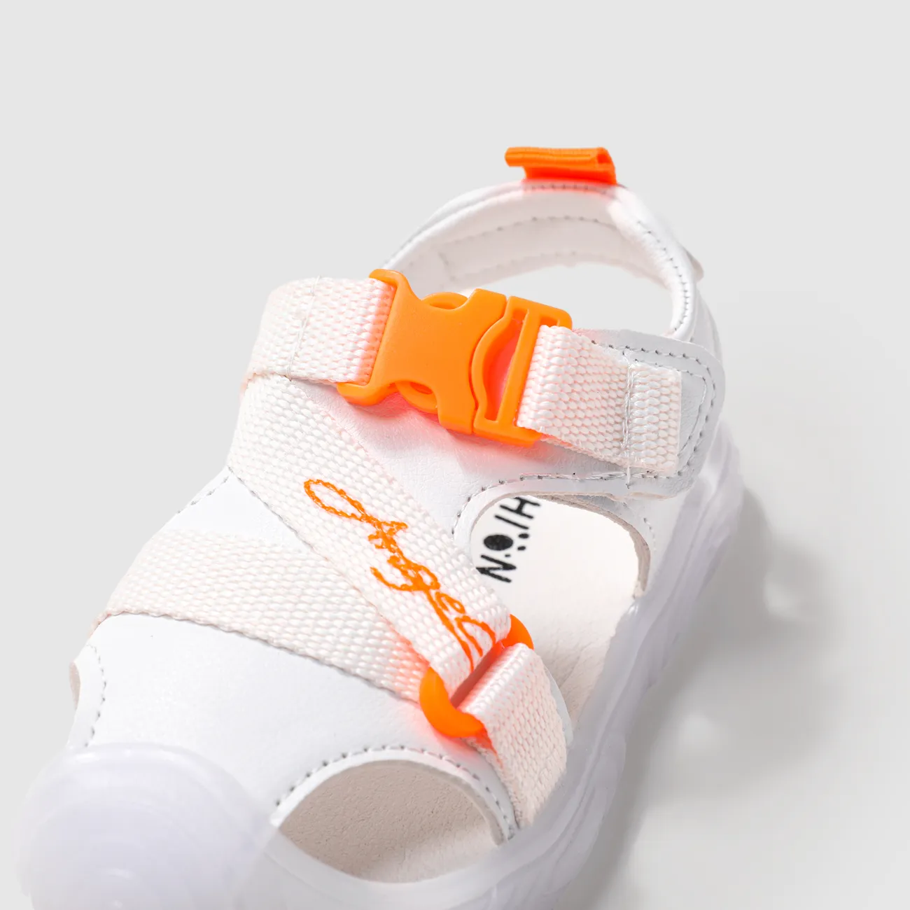 صنادل للأطفال الصغار للجنسين - تصميم كاجوال بالألوان الصلبة لأحذية الأطفال أبيض big image 1