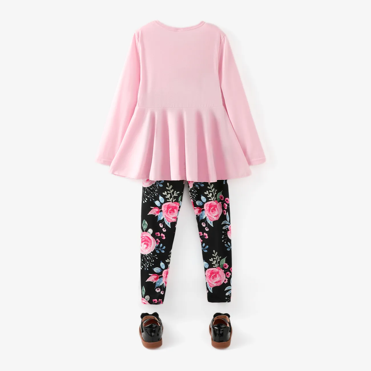 2件 大童 套裝 女 植物花卉 立體造型 粉色 big image 1