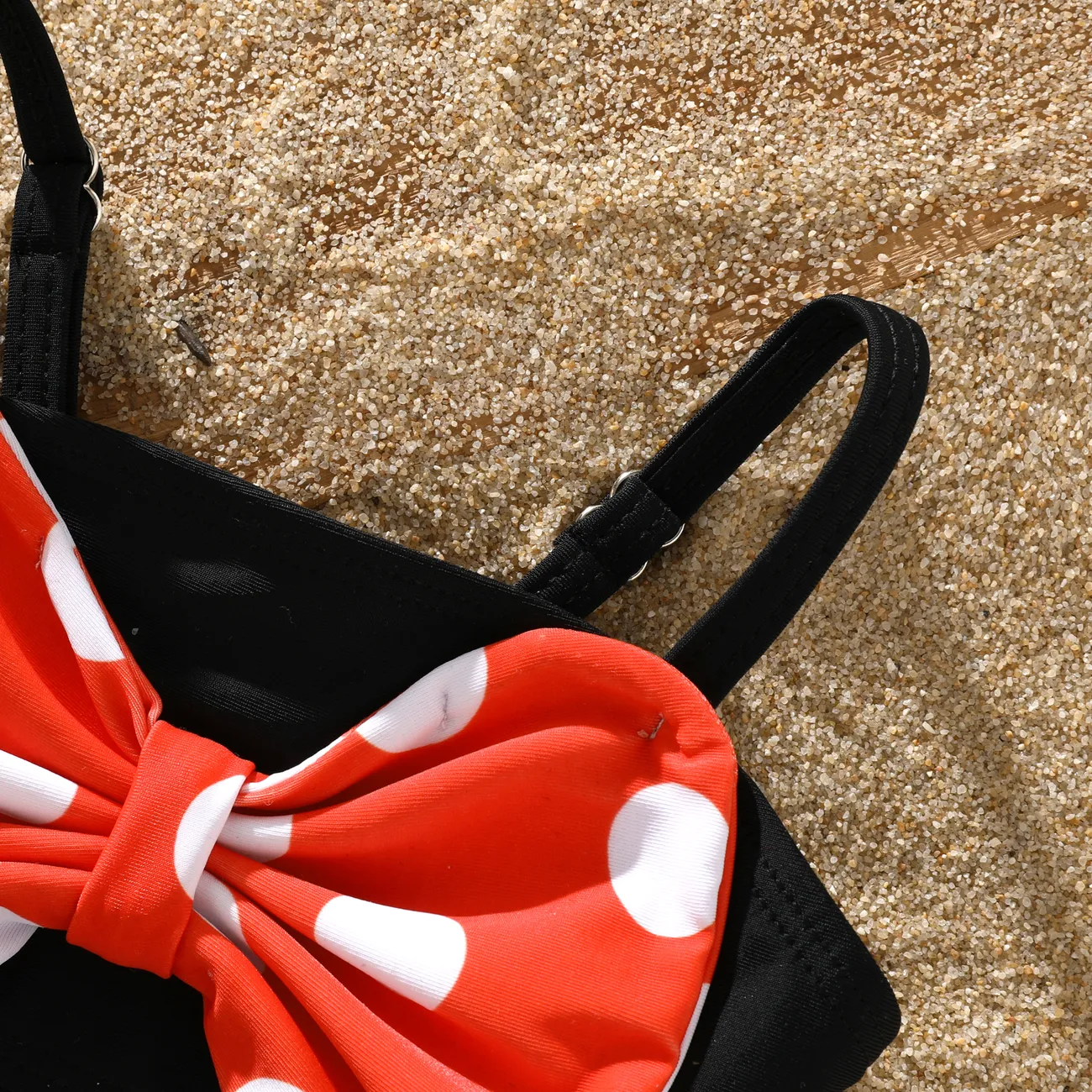 Baby Girl Hyper-Tactile 3D Polka Dot Swimwear Set Red big image 1
