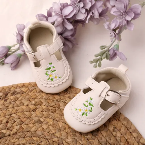 Bebê menina casual quebrado flor design fivela Velcro sapatos prewalker