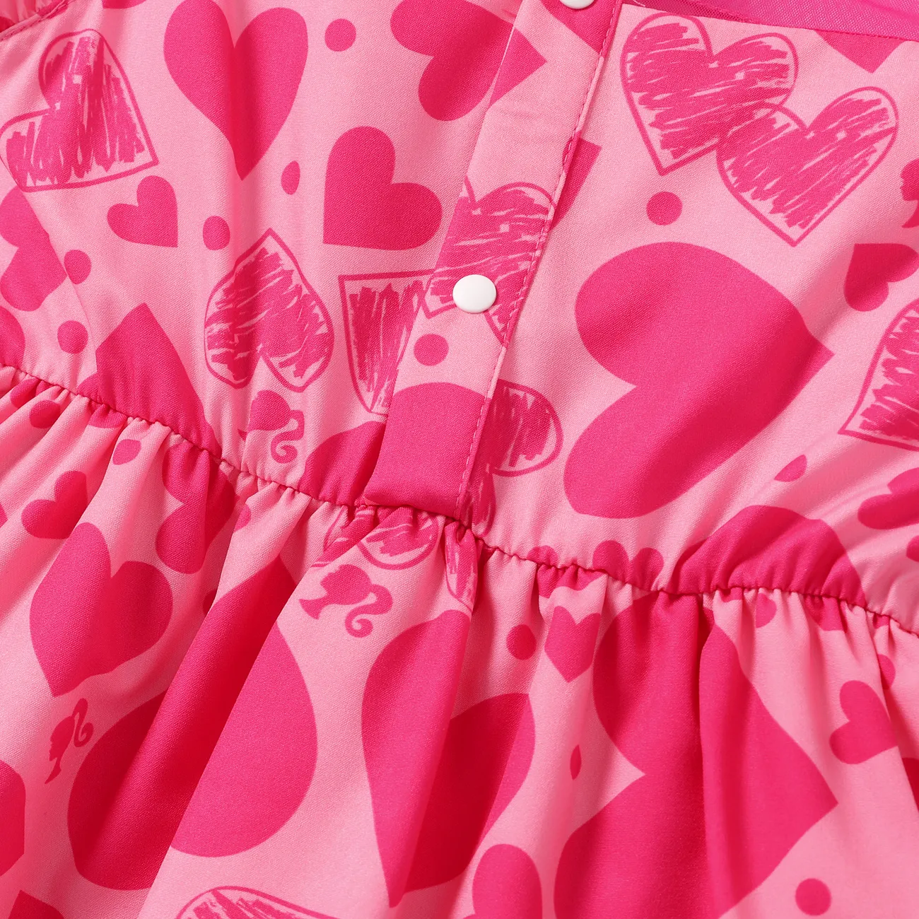 Barbie عيد الأم IP حريمي خياطة النسيج طفولي فساتين زهري big image 1
