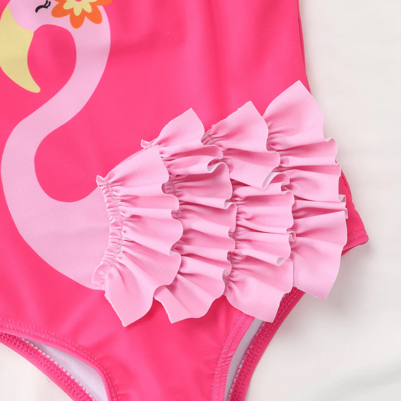 Criança Menina Hipertátil/3D Infantil Flamingo Fato de banho Roseo big image 1