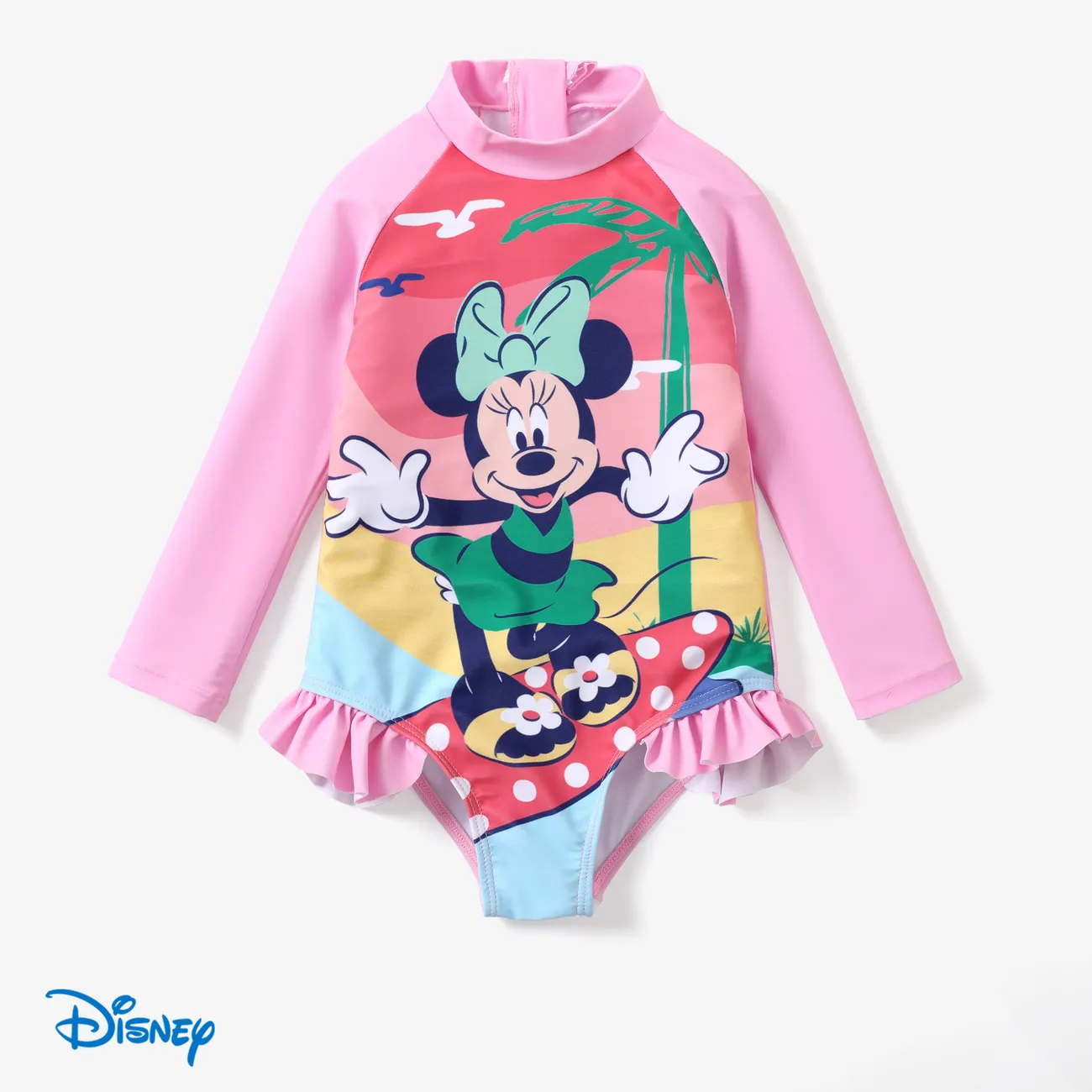Disney Mickey and Friends Fille Bord à volants Enfantin Maillots be bain Rose big image 1
