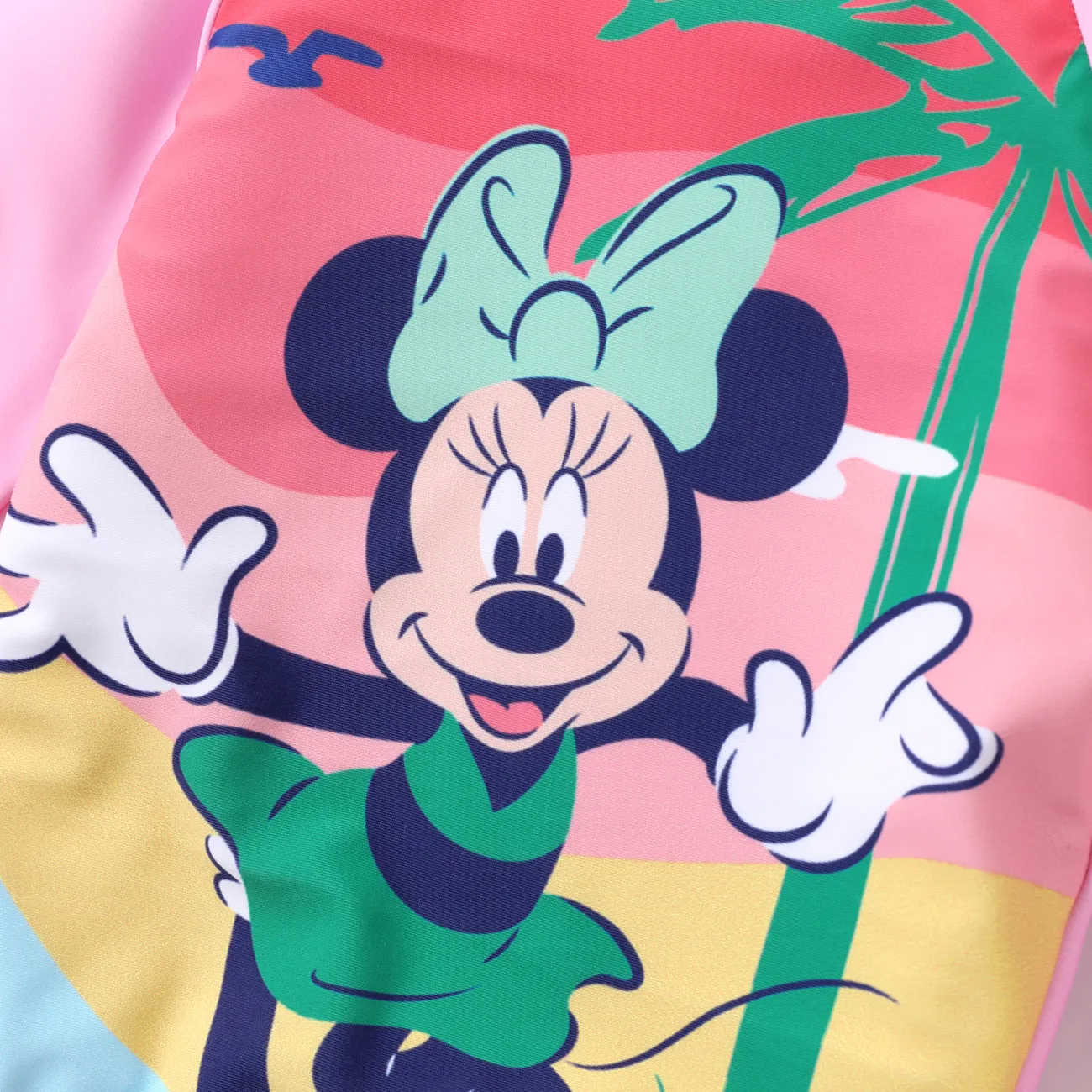 Disney Mickey and Friends حريمي حافة كشكشة طفولي ملابس سباحة زهري big image 1