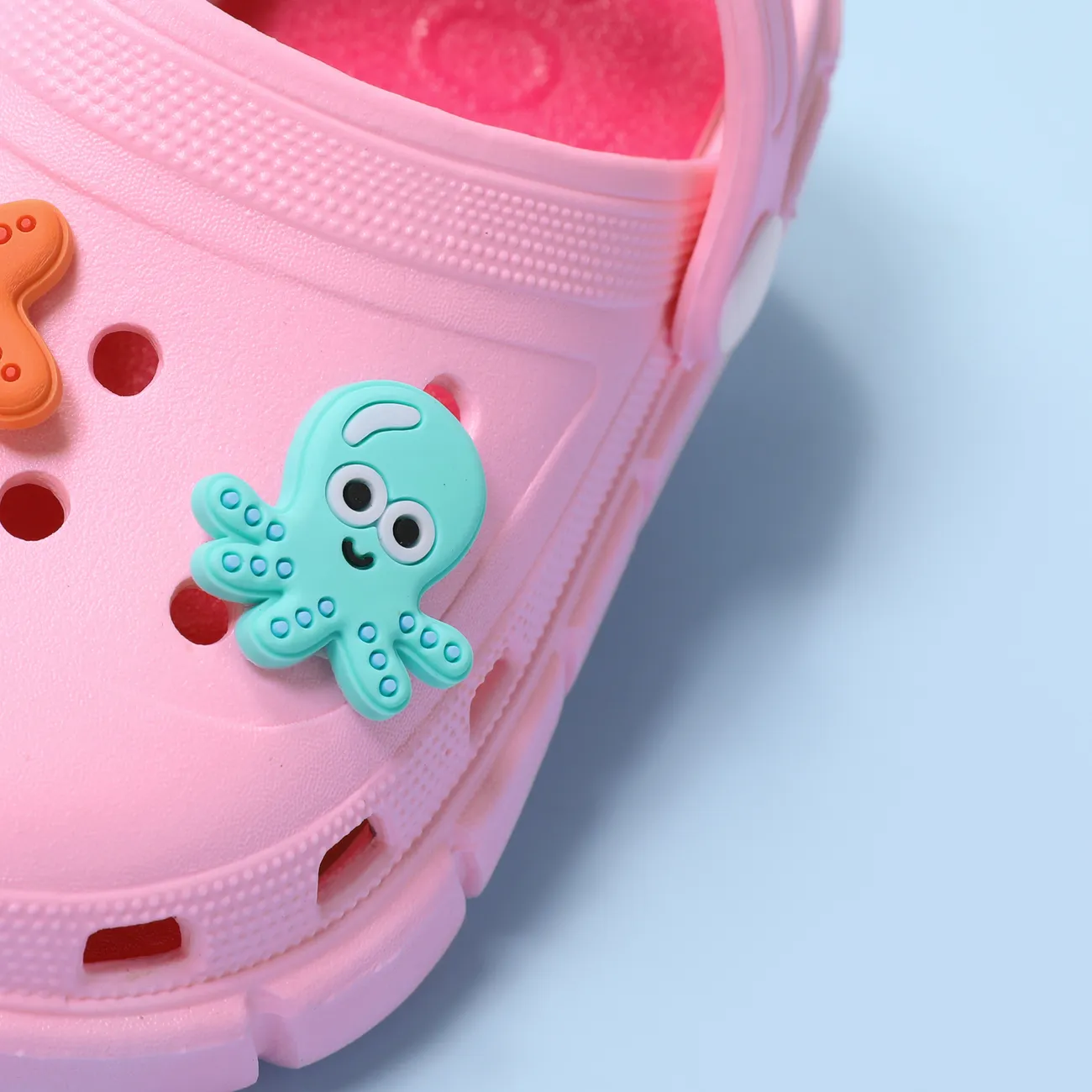 蹣跚學步/兒童女孩/男孩海星和章魚圖案洞沙灘鞋 粉色 big image 1