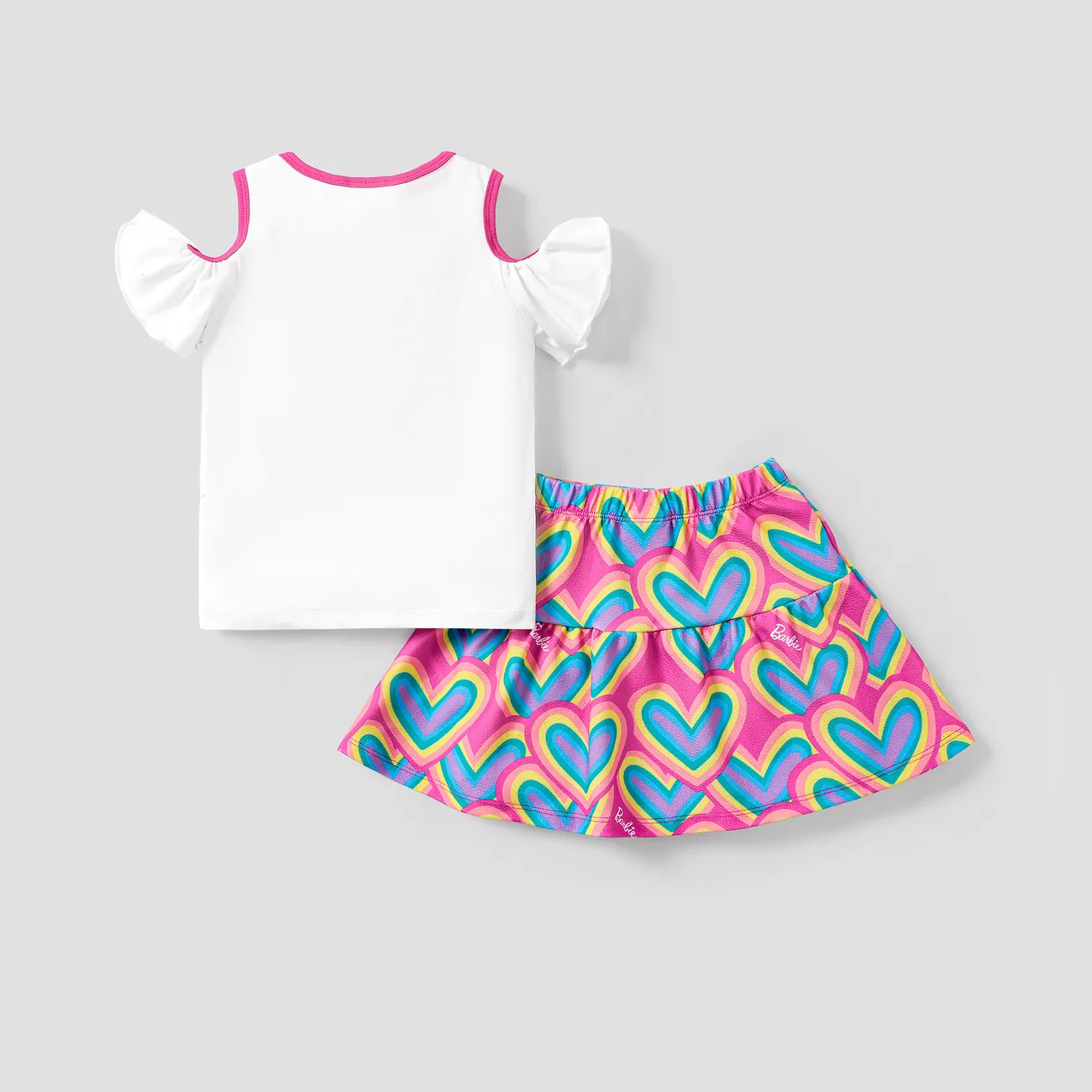Barbie 2pcs Toddler Girls Heart-shaped Dress Set
 Multi-color big image 1