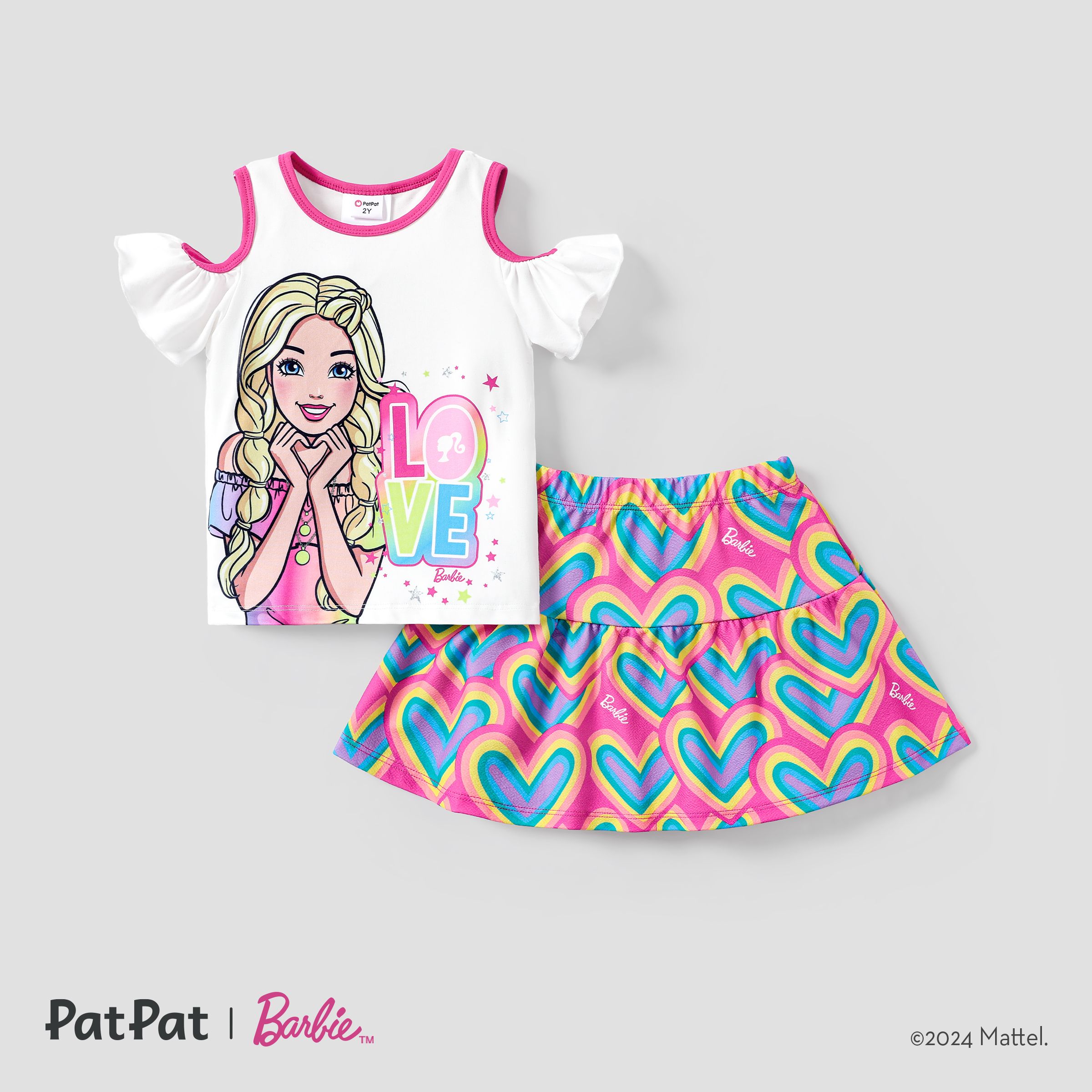 Barbie 2pcs Toddler Girls Heart-shaped Dress Set