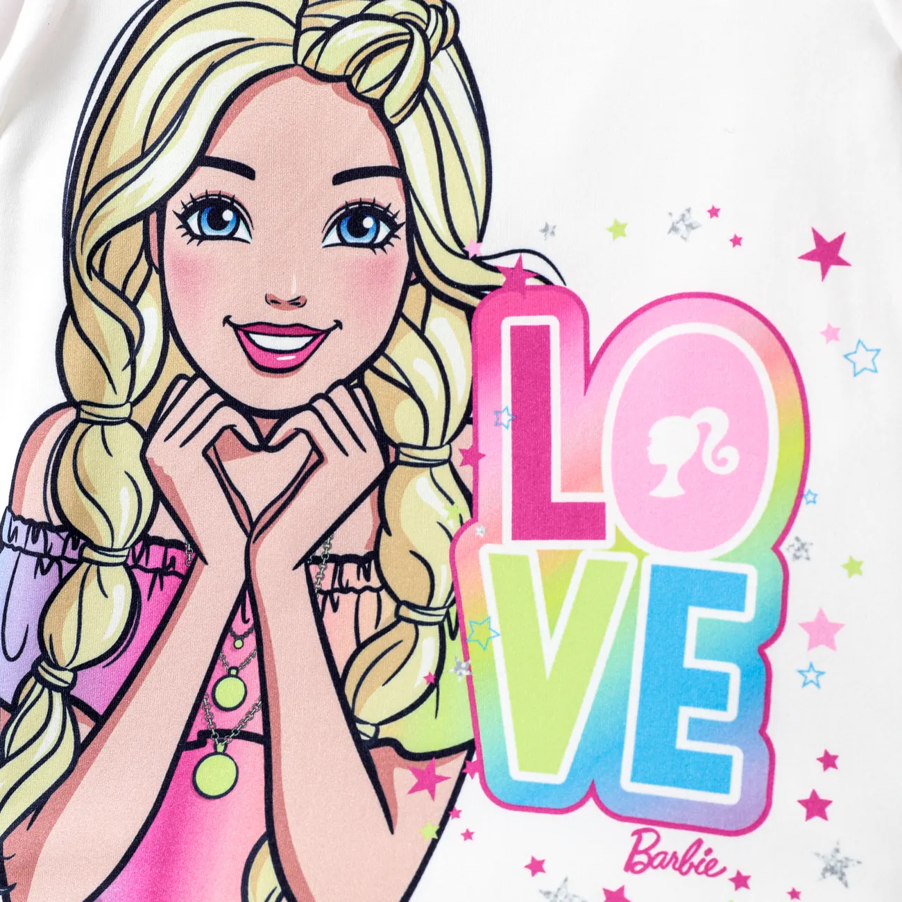 Barbie بدلة تنورة 2 - 6 سنوات حريمي كم قصير مجوف شكل قلب عيد الأم متعدد الألوان big image 1