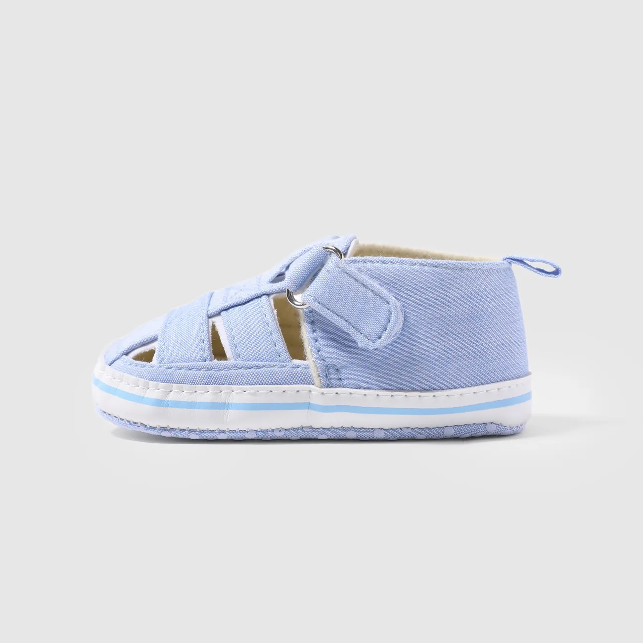 Baby Girl/Boy Casual Solid Buckle Velcro Prewalker Shoes Blue big image 1