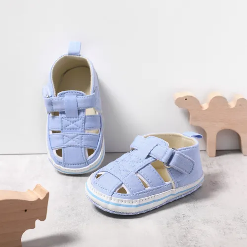 Bebê menina / menino casual fivela sólida Velcro sapatos prewalker