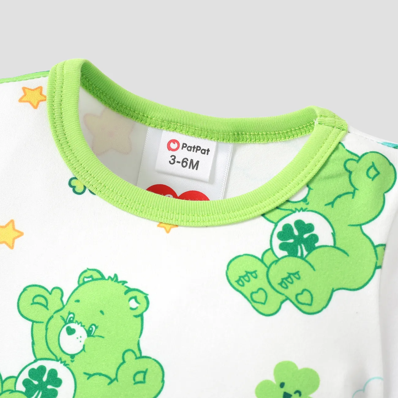 Care Bears 1pc Saint Patrick's Day Baby Girl/Boy Rainbow Character Print Jumpsuit
 White big image 1