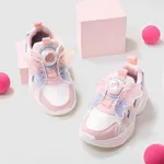 Kids Girl 3D Hyper-Tactile Butterfly Design Rotating Button Sports Shoes Pink