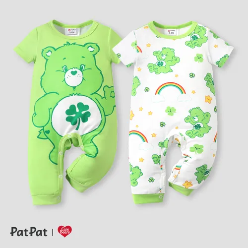 Care Bears 1pc Saint Patrick's Day Baby Girl/Boy Rainbow Character Print Jumpsuit
