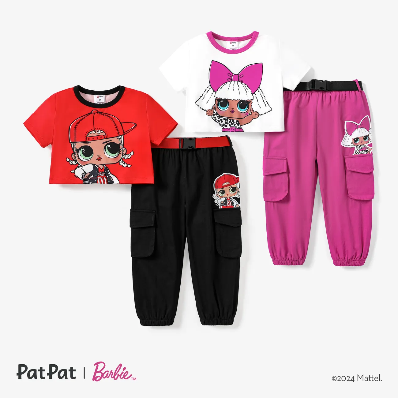 L.O.L. SURPRISE! Toddler/Kid Girl 1pc Tee or Pocket Cargo Pants with Belt OffWhite big image 1