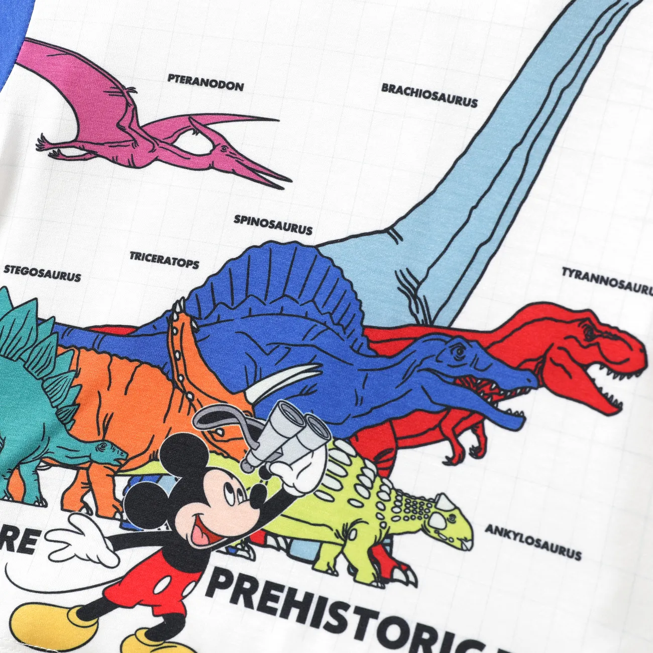 Disney Mickey and Friends Criança Menino Costuras de tecido Infantil Dinossauro conjuntos de camisetas Azul big image 1
