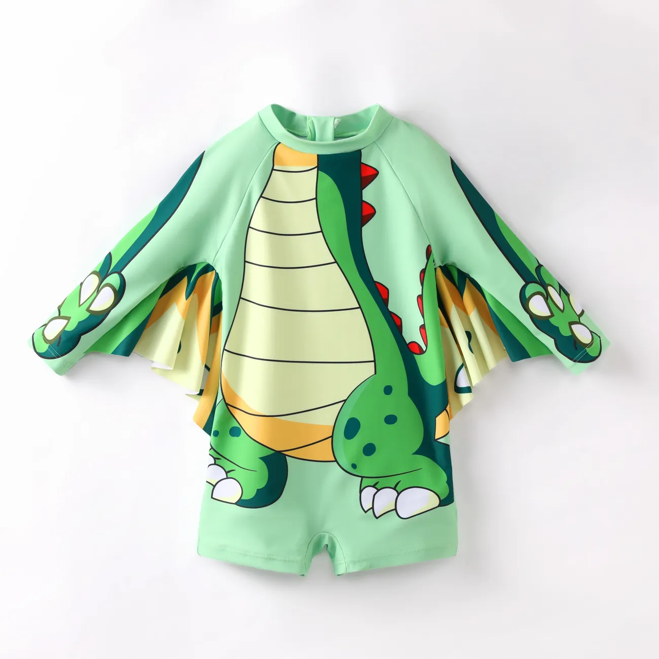 Bambino piccolo Ragazzo Orlo asimmetrico Infantile Dinosauro Costumi da bagno Verde big image 1