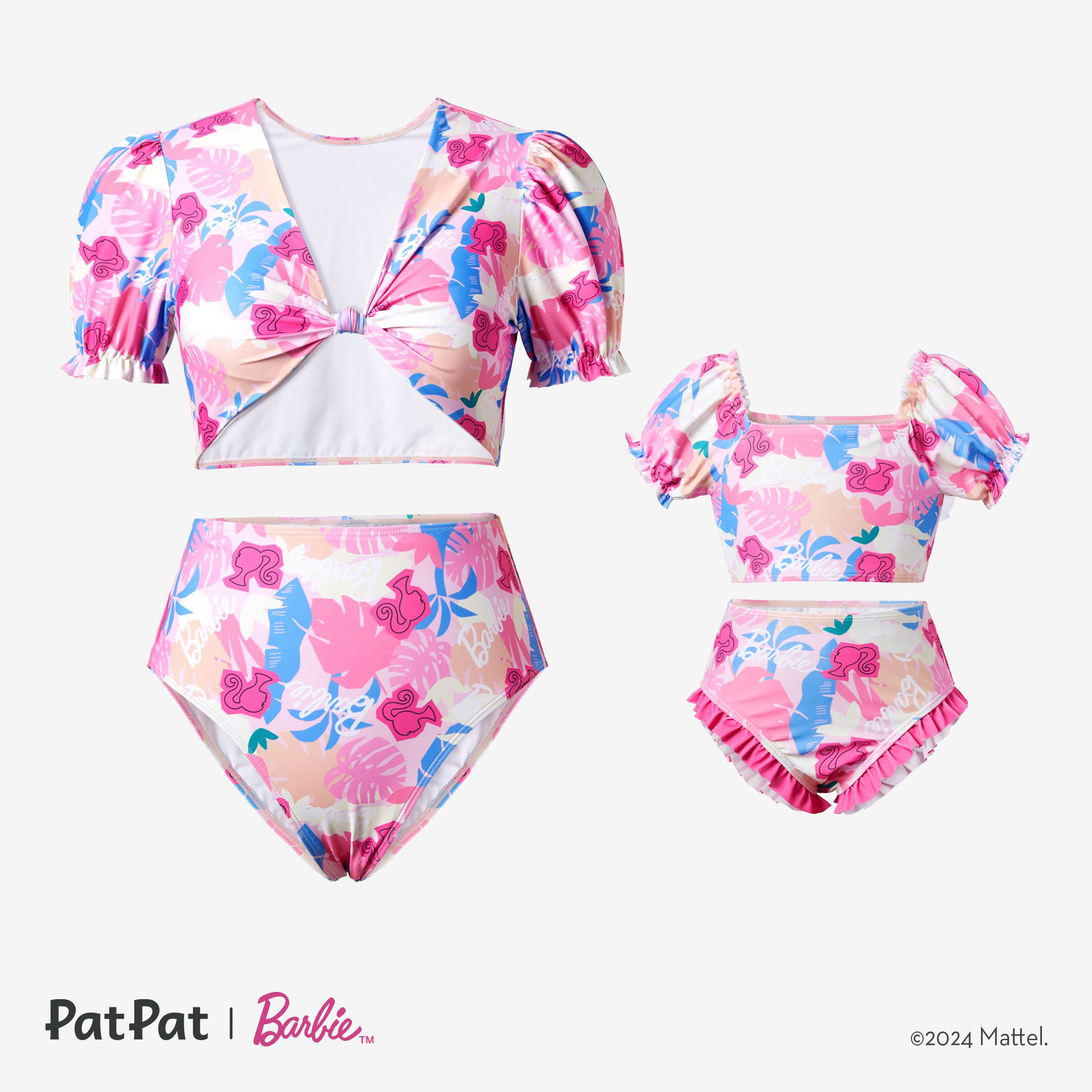 Barbie Mommy And Me 2pcs Floral Allover Print Swimsuit