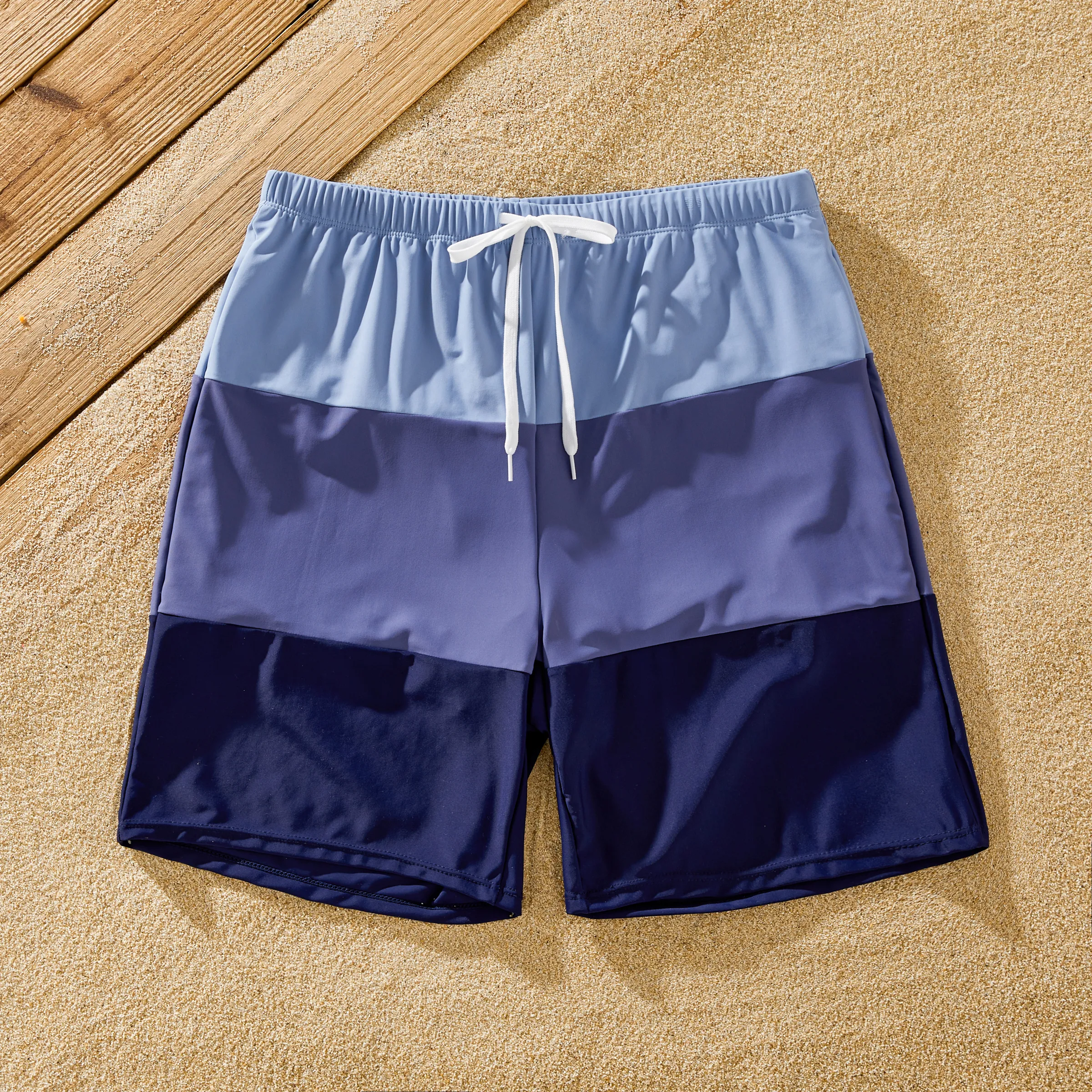 Family Matching Drawstring Swim Trunks or Ruched Bow Tie Cut Out Mesh Ruffle Strap One-Piece Swimsui